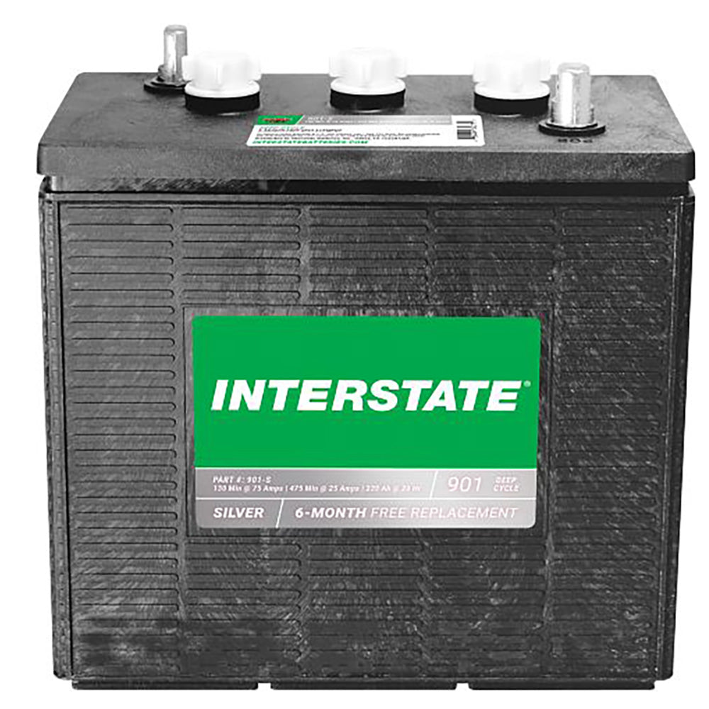 Interstate 901-S Flooded Commercial 6 Volt Battery (Group 901) CORE FEE Included!