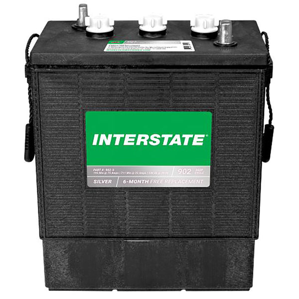 Interstate 902-S Flooded Commercial 6 Volt Battery (Group 902) CORE FEE Included!