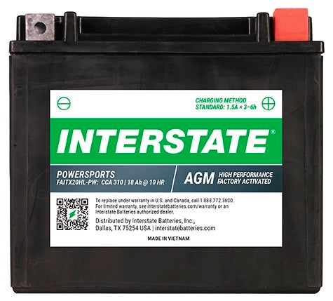 Interstate FAITX20HL-PW battery