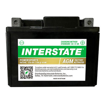 Interstate FAITX4L 12 Volt AGM Power Sport Battery 60CCA (Group MC) CORE FEE Included!