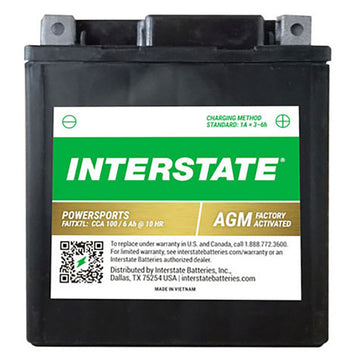 Interstate FAITX9 12 Volt AGM Power Sport Battery 135CCA (Group MC) CORE FEE Included!