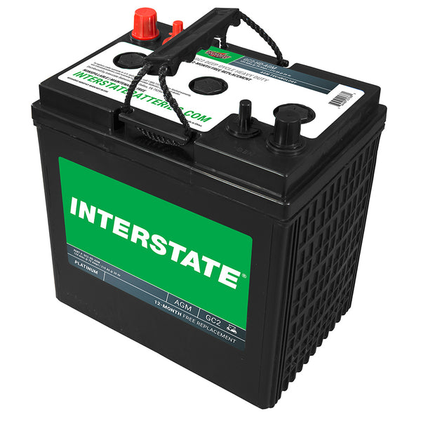 Interstate GC2-HD-AGM 6 Volt AGM Golf Car Battery (Group GC2) CORE FEE Included!