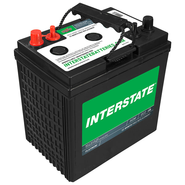 Interstate GC2-HD-AGM 6 Volt AGM Golf Car Battery (Group GC2) CORE FEE Included!
