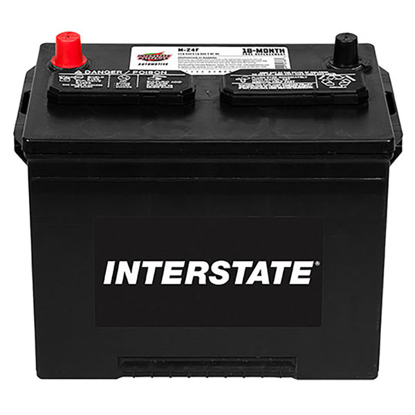 Interstate M-24F Flooded Automotive Battery (Group 24F) CORE FEE Included!