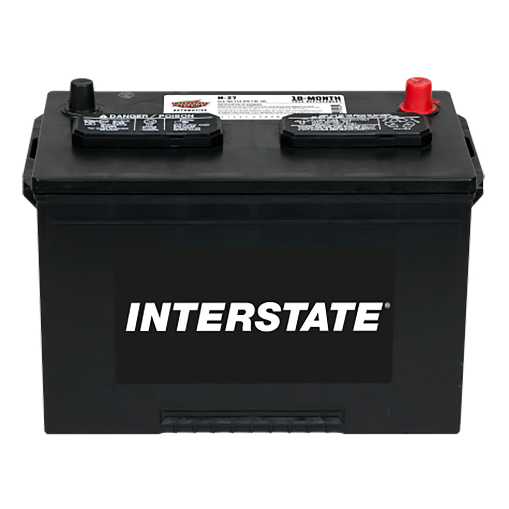 Interstate M-27 Flooded Automotive Battery (Group 27) CORE FEE Included!