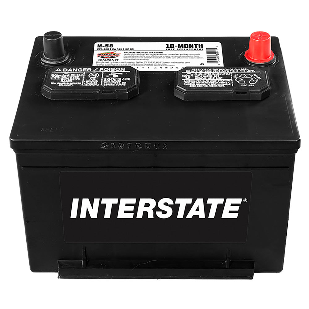 Interstate M-58 Flooded Automotive Battery (Group 58) CORE FEE Included!