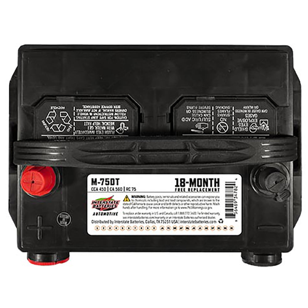 Interstate M-75DT Flooded Automotive Battery (Group 75) CORE FEE Included!