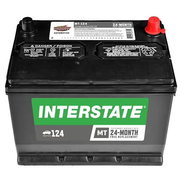 Interstate MT-124 Flooded Automotive Battery (Group 124) CORE FEE Included!