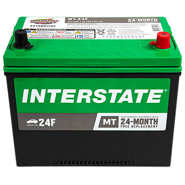 Interstate MT-24F Flooded Automotive Battery (Group 24F) CORE FEE Included!