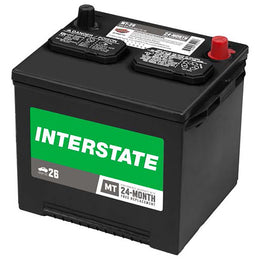 Interstate MT-26 Flooded Automotive Battery (Group 26) CORE FEE Included!