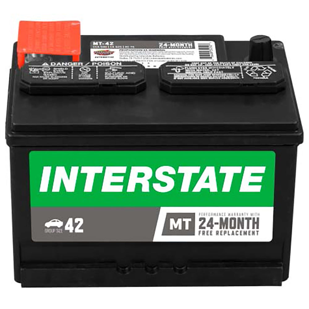 Interstate MT-42 Flooded Automotive Battery (Group 42) CORE FEE Included!