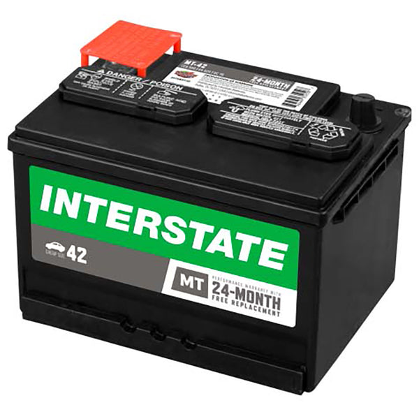 Interstate MT-42 Flooded Automotive Battery (Group 42) CORE FEE Included!