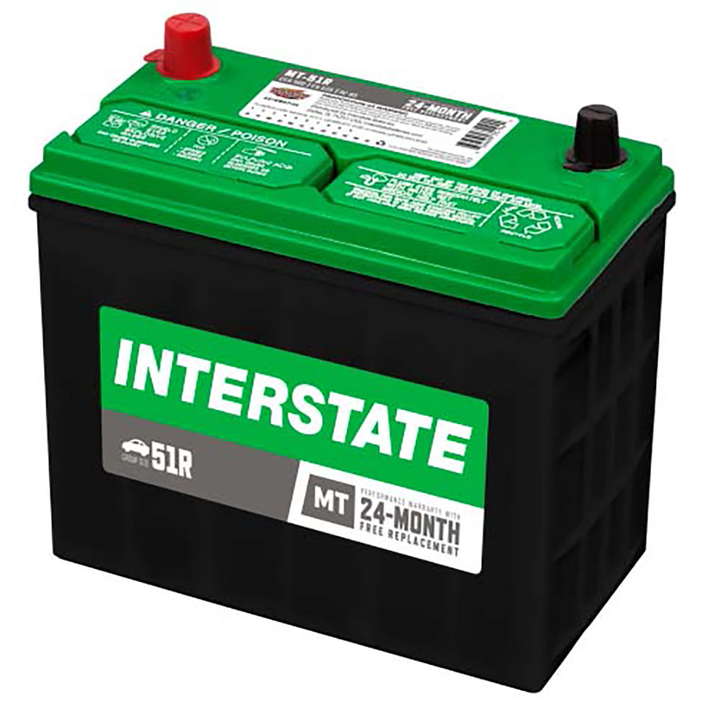 Interstate MT-51R Flooded Automotive Battery (Group 51R) CORE FEE Included!