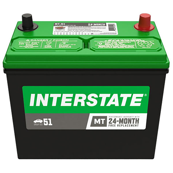 Interstate MT-51 Flooded Automotive Battery (Group 51) CORE FEE Included!