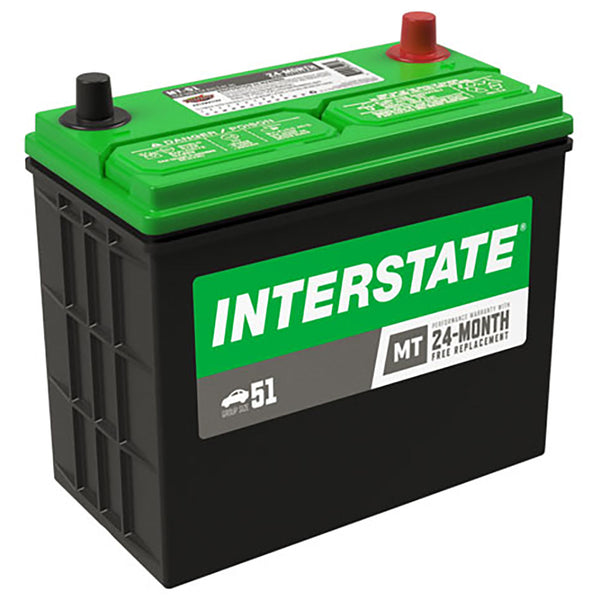 Interstate MT-51 Flooded Automotive Battery (Group 51) CORE FEE Included!