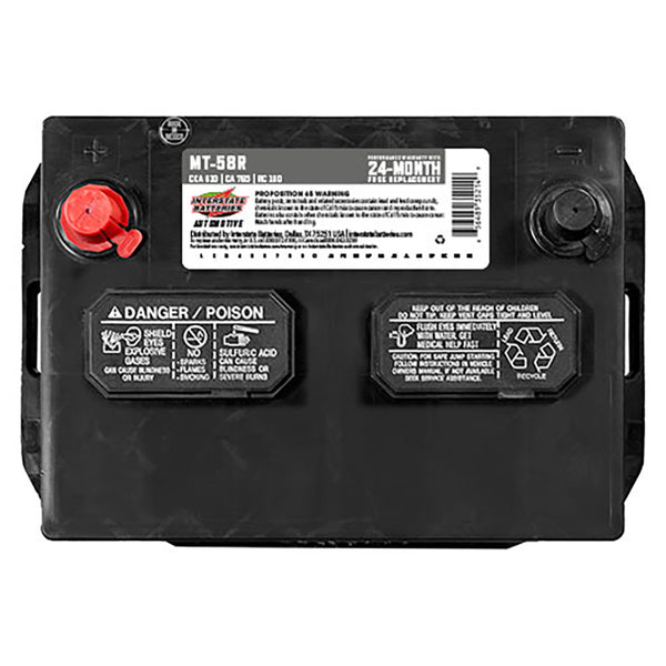 Interstate MT-58R Flooded Automotive Battery (Group 58R) CORE FEE Included!