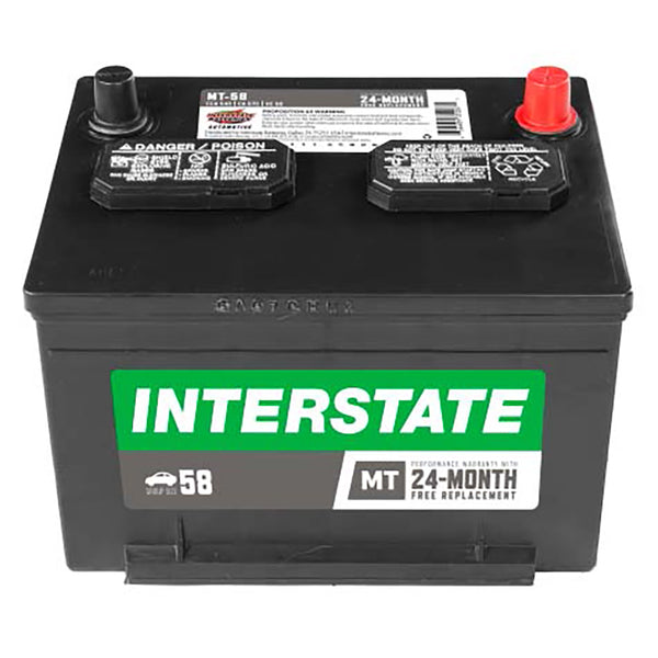 Interstate MT-58 Flooded Automotive Battery (Group 58) CORE FEE Included!