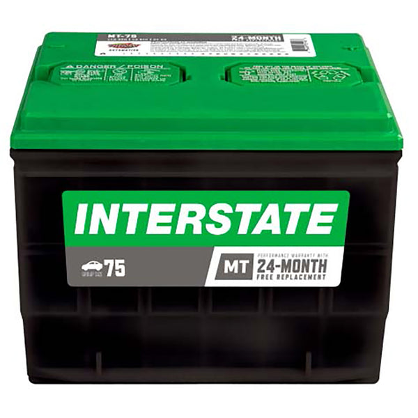 Interstate MT-75 Flooded Automotive Battery (Group 75) CORE FEE Included!