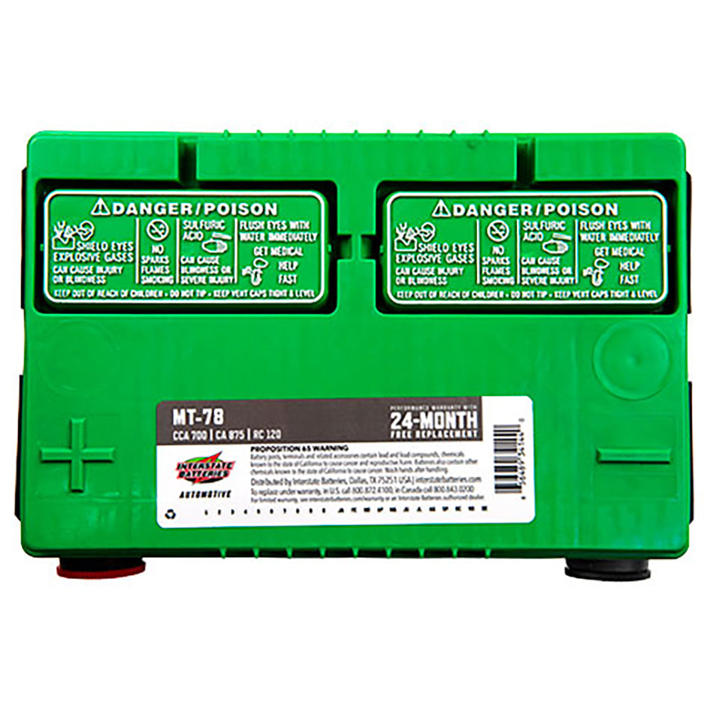 Interstate MT-78 Flooded Automotive Battery (Group 78) CORE FEE Included!