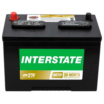 Interstate MTP-27F Flooded Automotive Battery (Group 27F) CORE FEE Included!