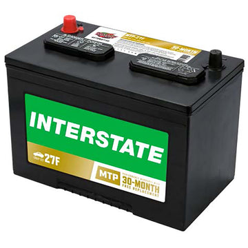 Interstate MTP-27F Flooded Automotive Battery (Group 27F) CORE FEE Included!