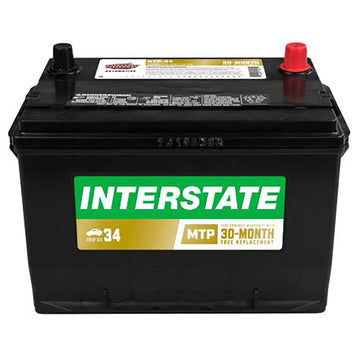 Interstate MTP-34 Flooded Automotive Battery (Group 34) CORE FEE Included!