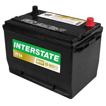Interstate MTP-34 Flooded Automotive Battery (Group 34) CORE FEE Included!