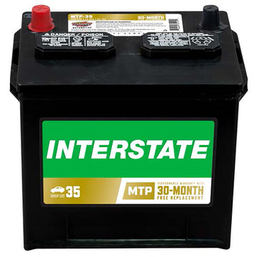 Interstate MTP-35 Flooded Automotive Battery (Group 35) CORE FEE Included!