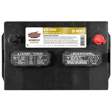 Interstate MTP-65HD Flooded Automotive Battery (Group 65) CORE FEE Included!