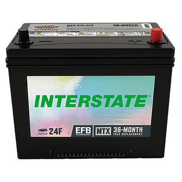 Interstate MTX-24F-EFB AGM Automotive Battery (Group 24F) CORE FEE Included!
