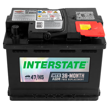 Interstate MTX-47/H5 AGM Automotive Battery (Group H5) CORE FEE Included!