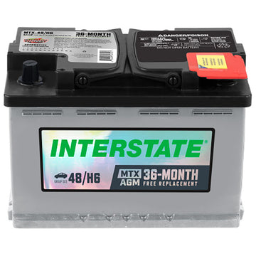 Interstate MTX-48/H6 AGM Automotive Battery (Group H6) CORE FEE Included!