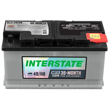 Interstate MTX-49/H8 AGM Automotive Battery (Group H8) CORE FEE Included!