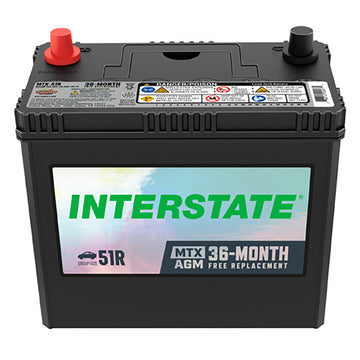 Interstate MTX-51R AGM Automotive Battery (Group 51R) CORE FEE Included!