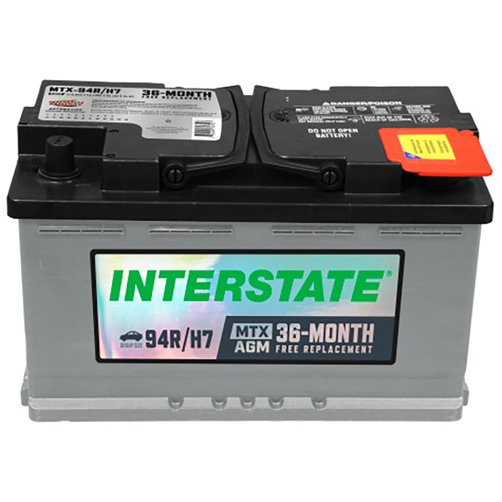 Interstate MTX-94R/H7 AGM Automotive Battery (Group H7) CORE FEE Included!