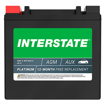 Interstate MTX-AUX14 AGM Automotive Battery (Group AUX14) CORE FEE Included!