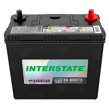 Interstate MTX-S46B24R AGM Automotive Battery (Group S46B24R) CORE FEE Included!