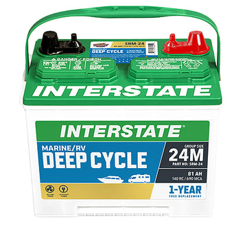 Interstate HD24-DP Deep Cycle Flooded Battery(Group 24M) CORE FEE INCLUDED!