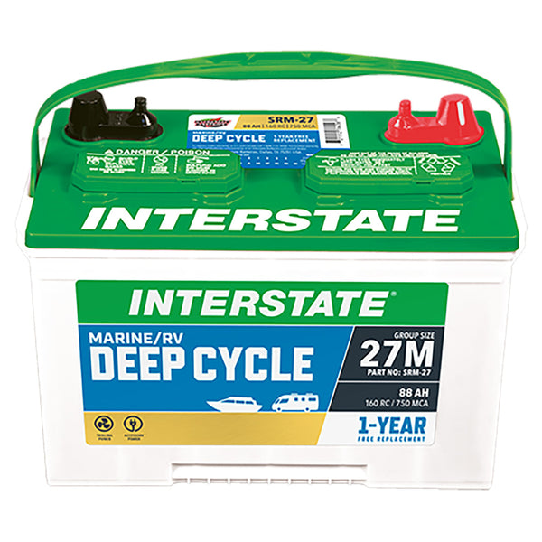 Interstate SRM-27 Deep Cycle Battery(Group 27M) CORE FEE INCLUDED!