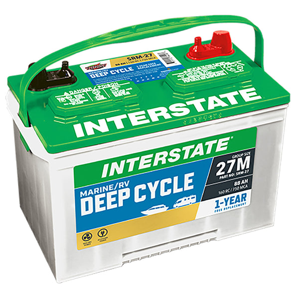 Interstate SRM-27 Deep Cycle Battery(Group 27M) CORE FEE INCLUDED!