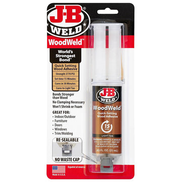 J-B Weld 50151 WoodWeld Epoxy Syringe - Light Tan -.85 fl. oz