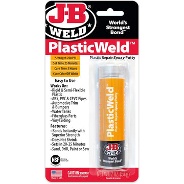 J-B Weld 8237 PlasticWeld Plastic Repair Epoxy Putty (2oz)