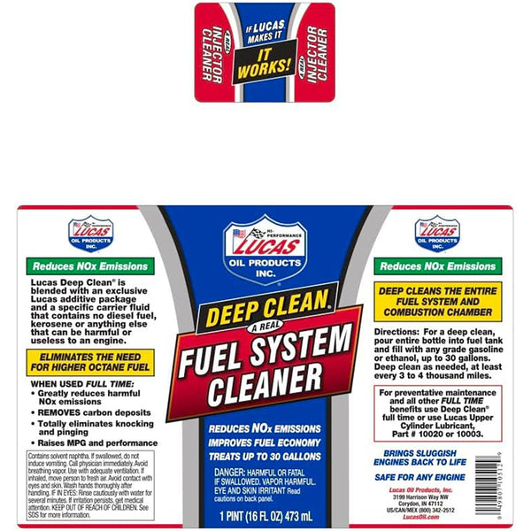 Lucas Oil 10512 Deep Clean Fuel System Cleaner, 16 oz