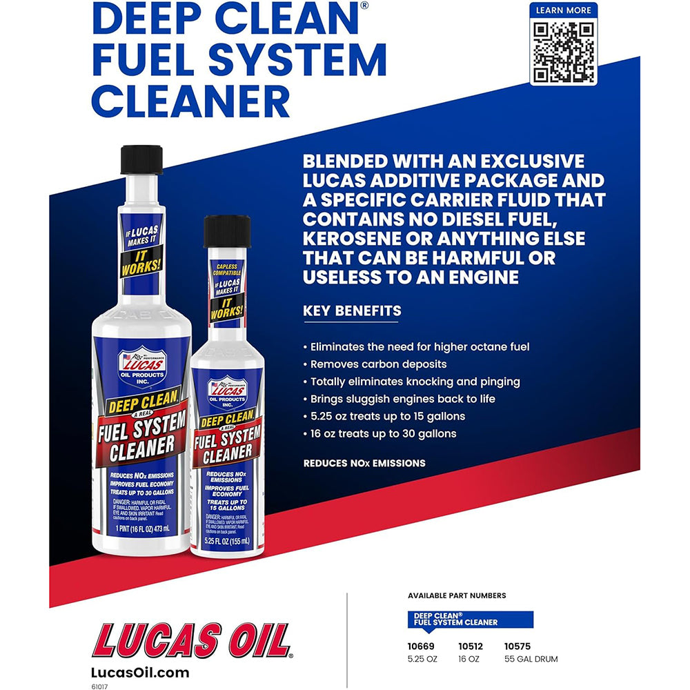 Lucas Oil 10512 Deep Clean Fuel System Cleaner, 16 oz