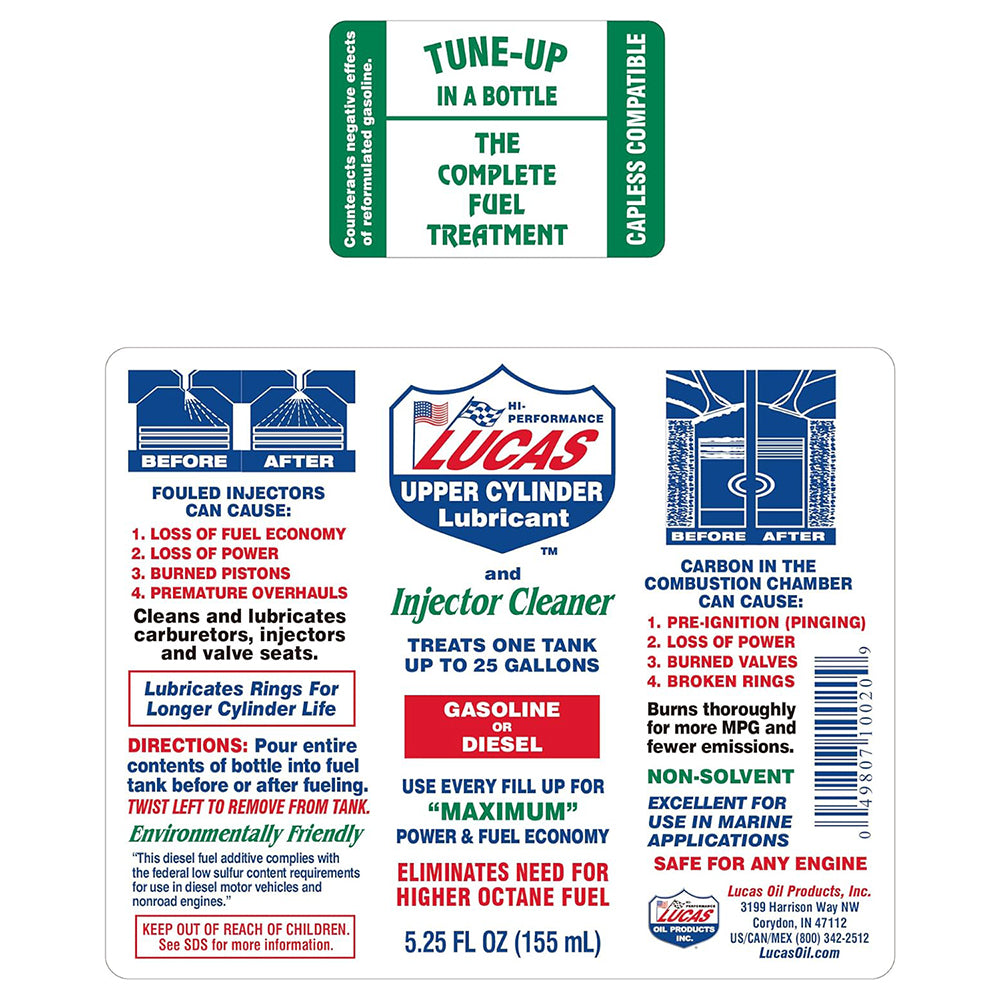 Lucas Oil 10020 Fuel Treatment, 5.25 oz