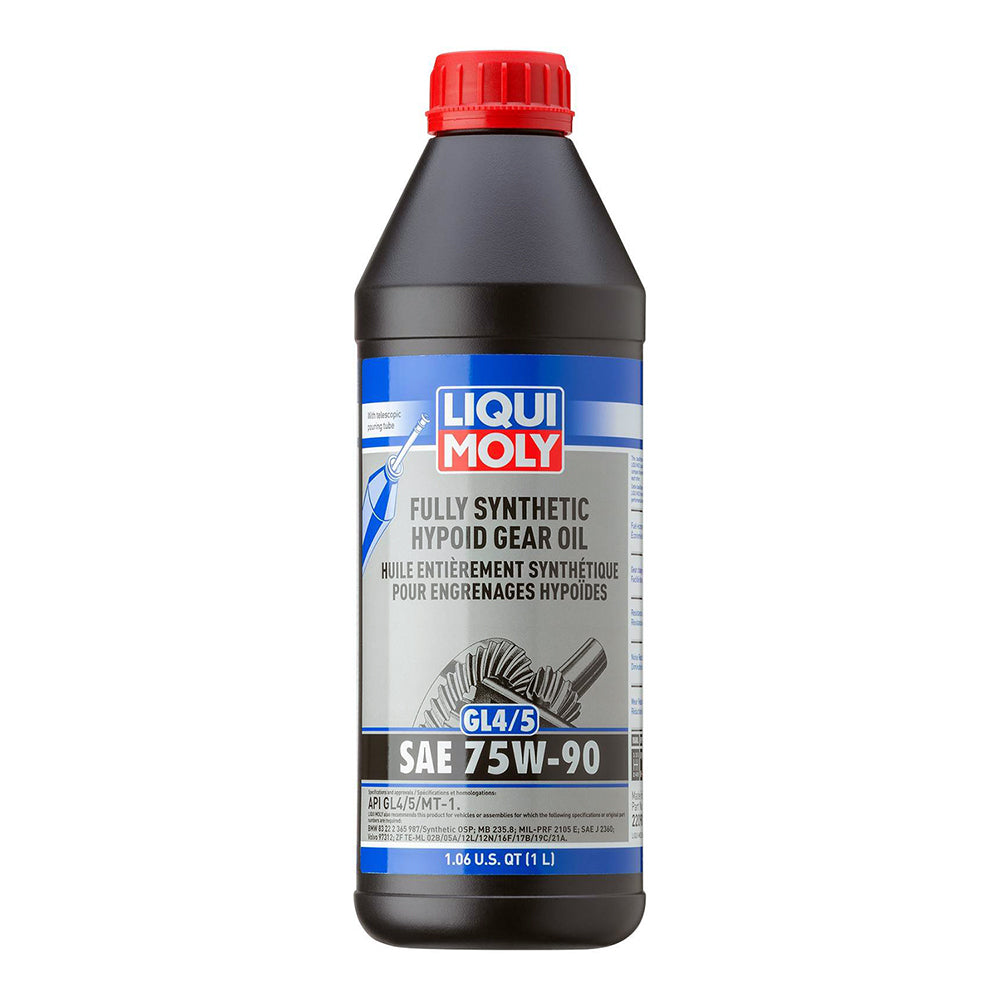 Liqui Moly 22090 Fully Synthetic Hypoid Gear Oil (GL4/5) SAE 75W-90, 1 Liter