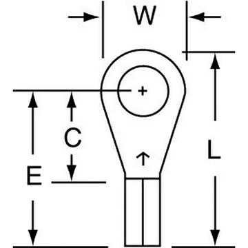 3M Non-Insulated Butted Seam Ring Tongue Terminal 10-12AWG, 13-38, 1000 pcs