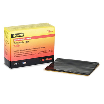3M Scotch Vinyl Mastic Pad 2200, 3-1/4 in x 4-1/2 in, Black, 10 pads