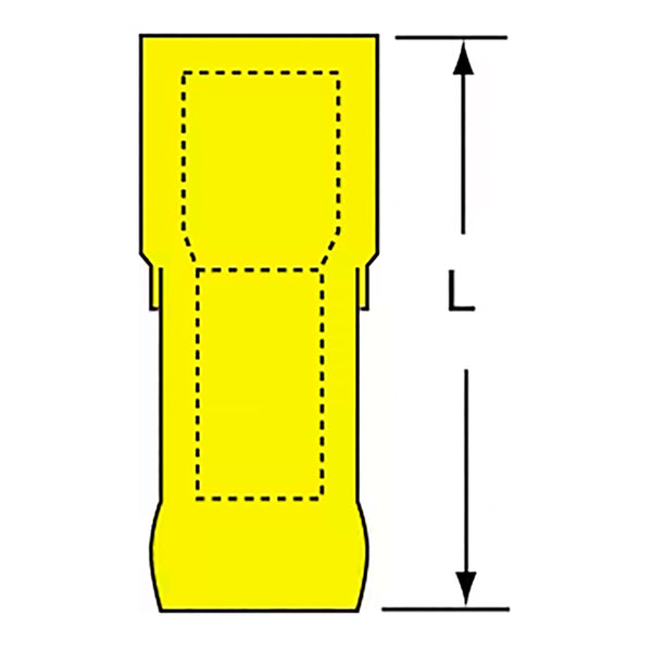 3M Fully Nylon Insulated Butted Seam Female Disconnect, 71F-250-32-NL, 1000 pcs
