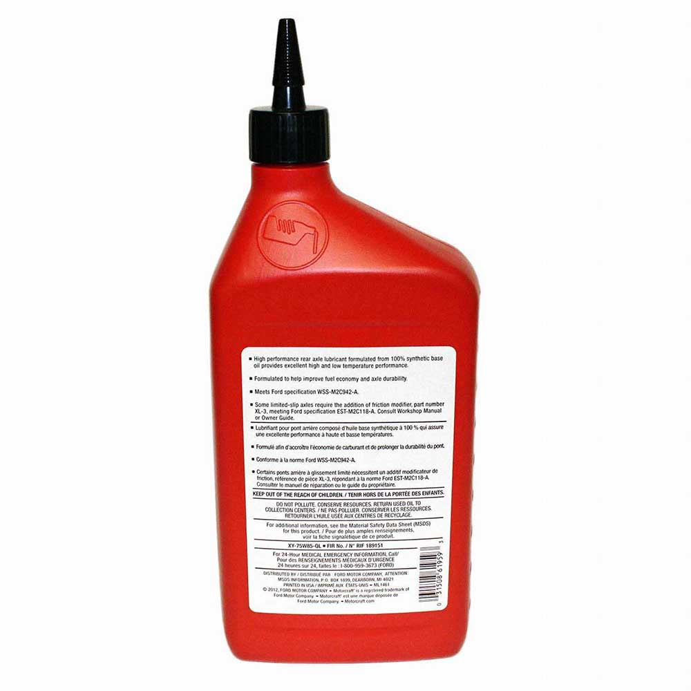 MotorCraft XY75W85QL Rear Axle Oil 75W-85, 1 Quart